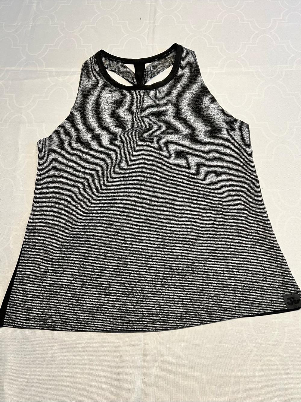Jo & Jax Dance & Activewear Women's Black & White Razorback Space-Dye Tank Top
